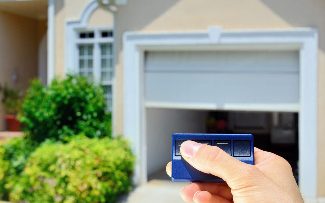 Modern garage door remote to conveniently operate the automatic opener of a residential home